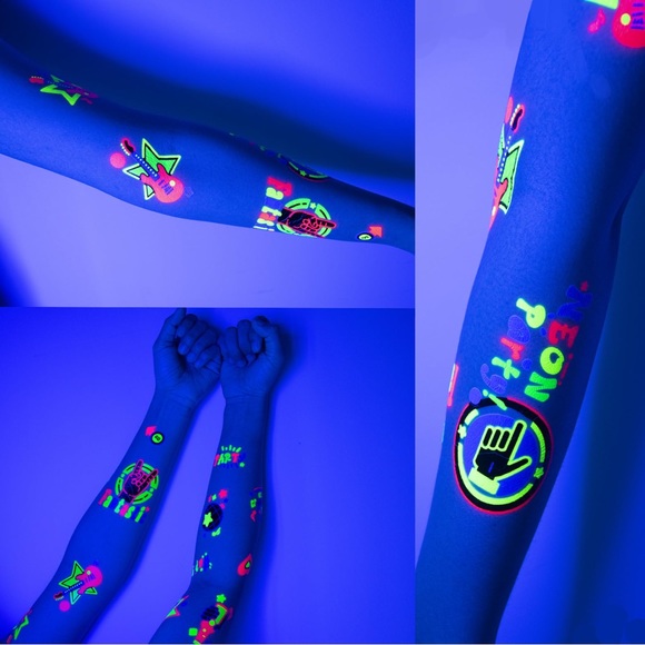 Glow in the Dark UV Neon Temporary Tattoos - Picture 3 of 7